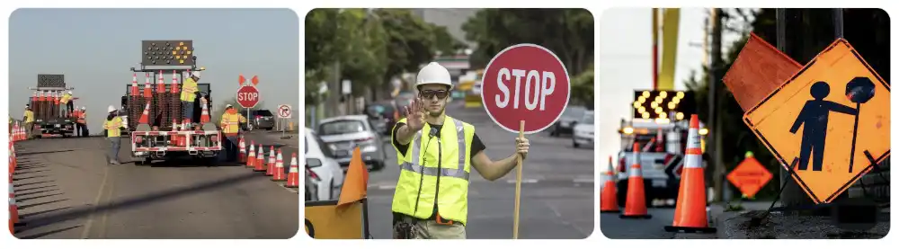 Traffic Control Setup On Highways